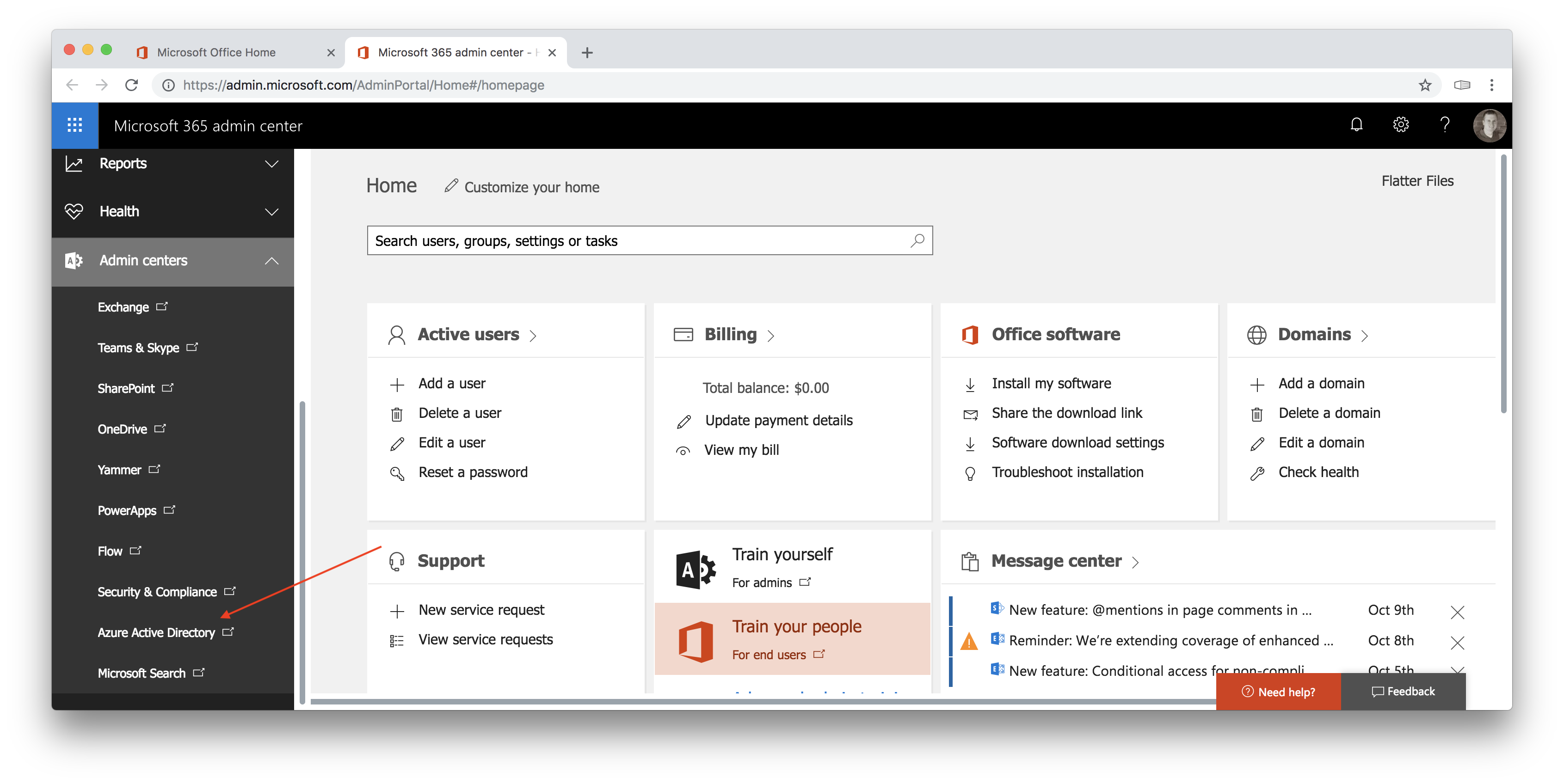 Office 365 Admin Center