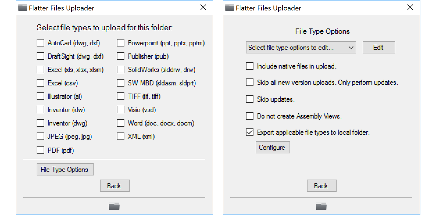 Uploader folder configuration