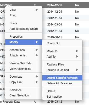 Delete Specific Revision